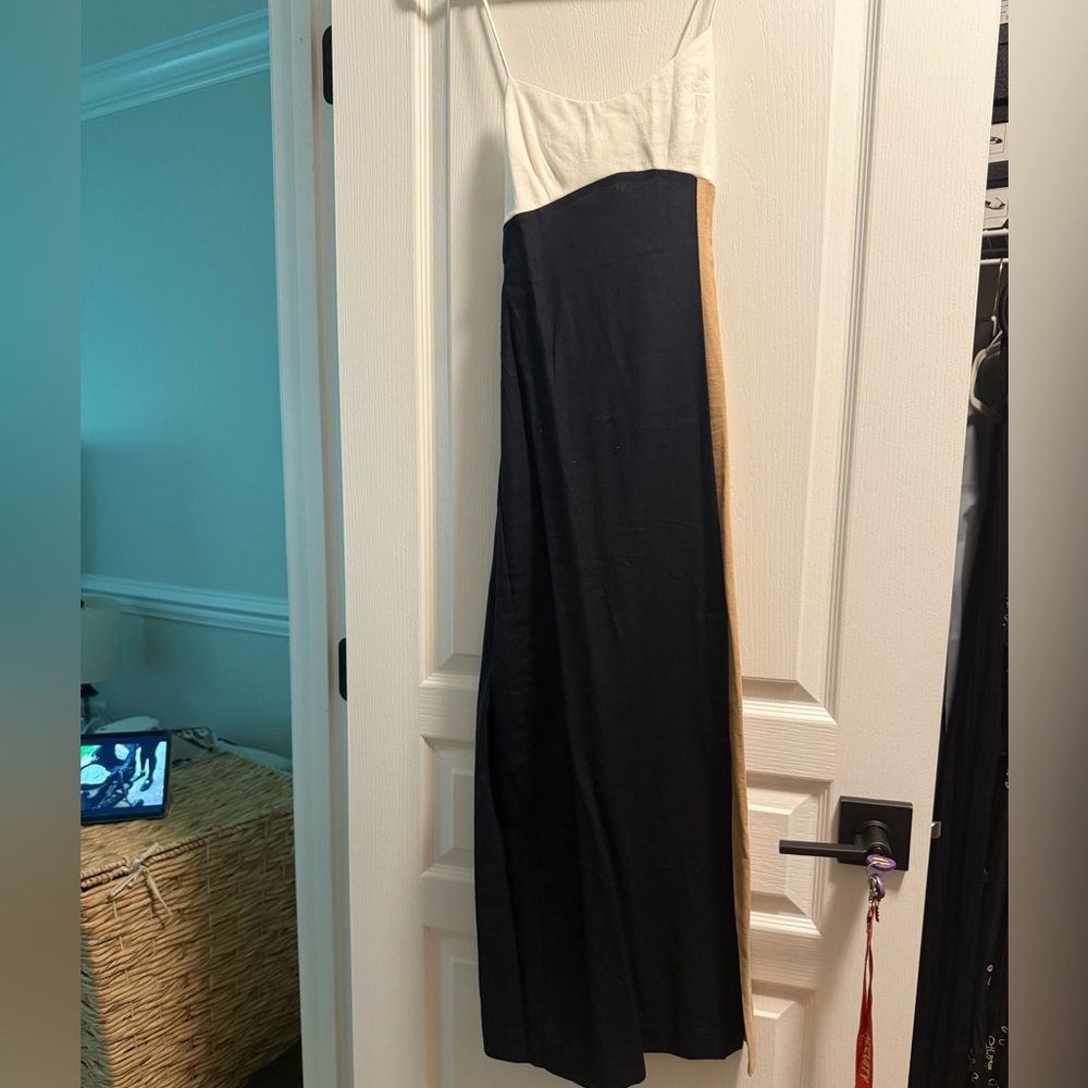 Zara Black and Cream Midi Dress